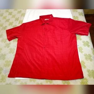 COPY - XXL Batick Bay casual shirt, collar, short sleeved, red, w/ front pocket